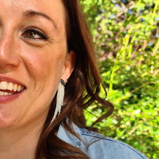 Pendientes Constelaciones botón de plata