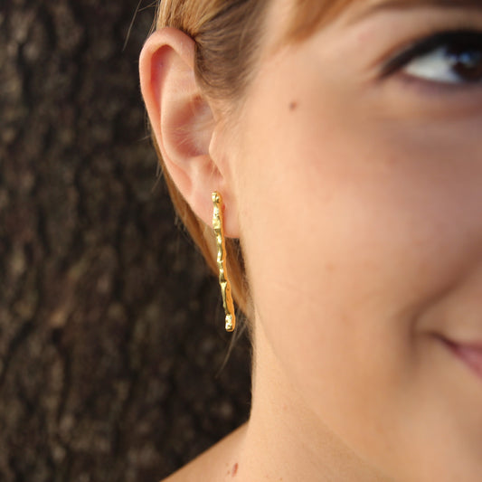 Pendientes Pals de plata chapada en oro de 18k