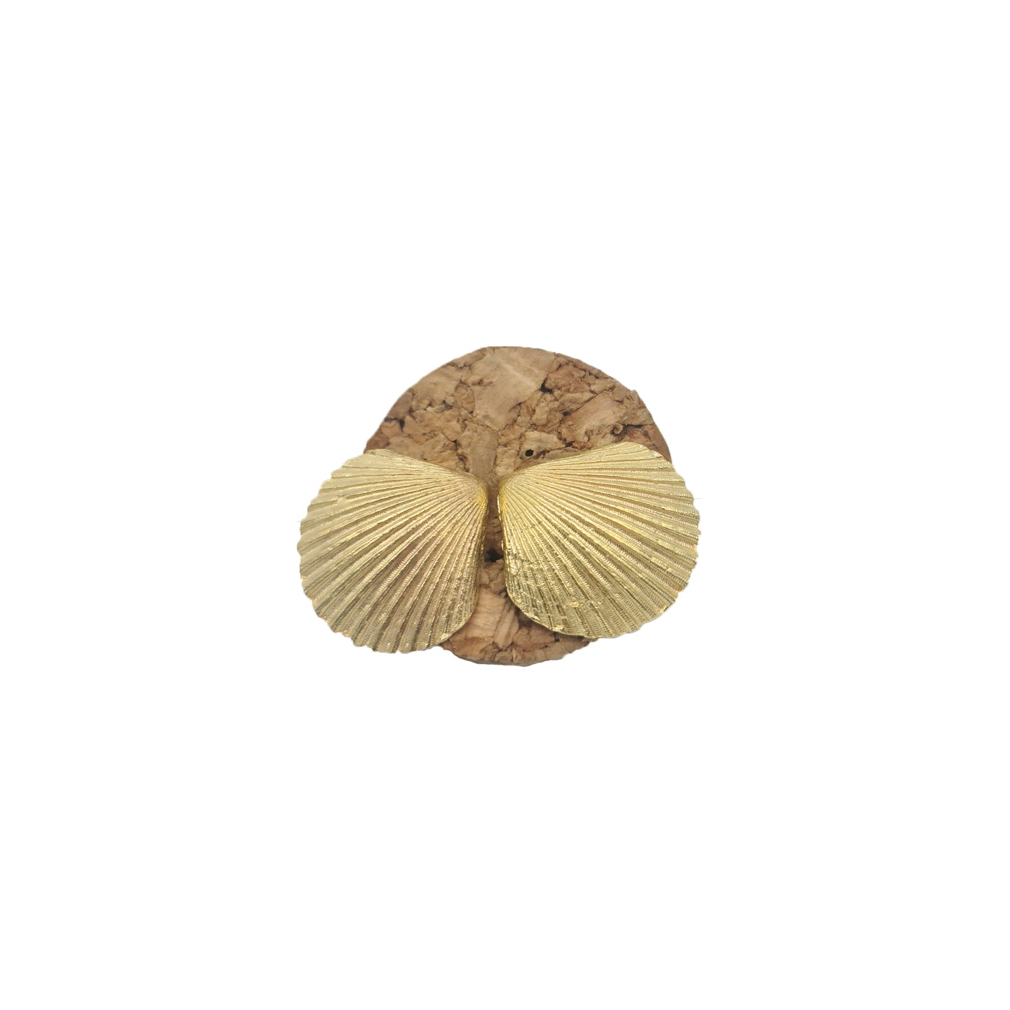 Pendientes Conchas de plata chapada en oro 18K