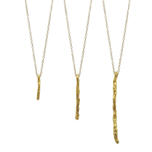 Collar Pals vertical plata chapada en oro de 18k