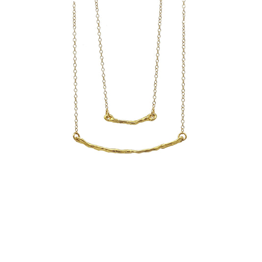 Collar Pals horizontal plata chapada en oro de 18k