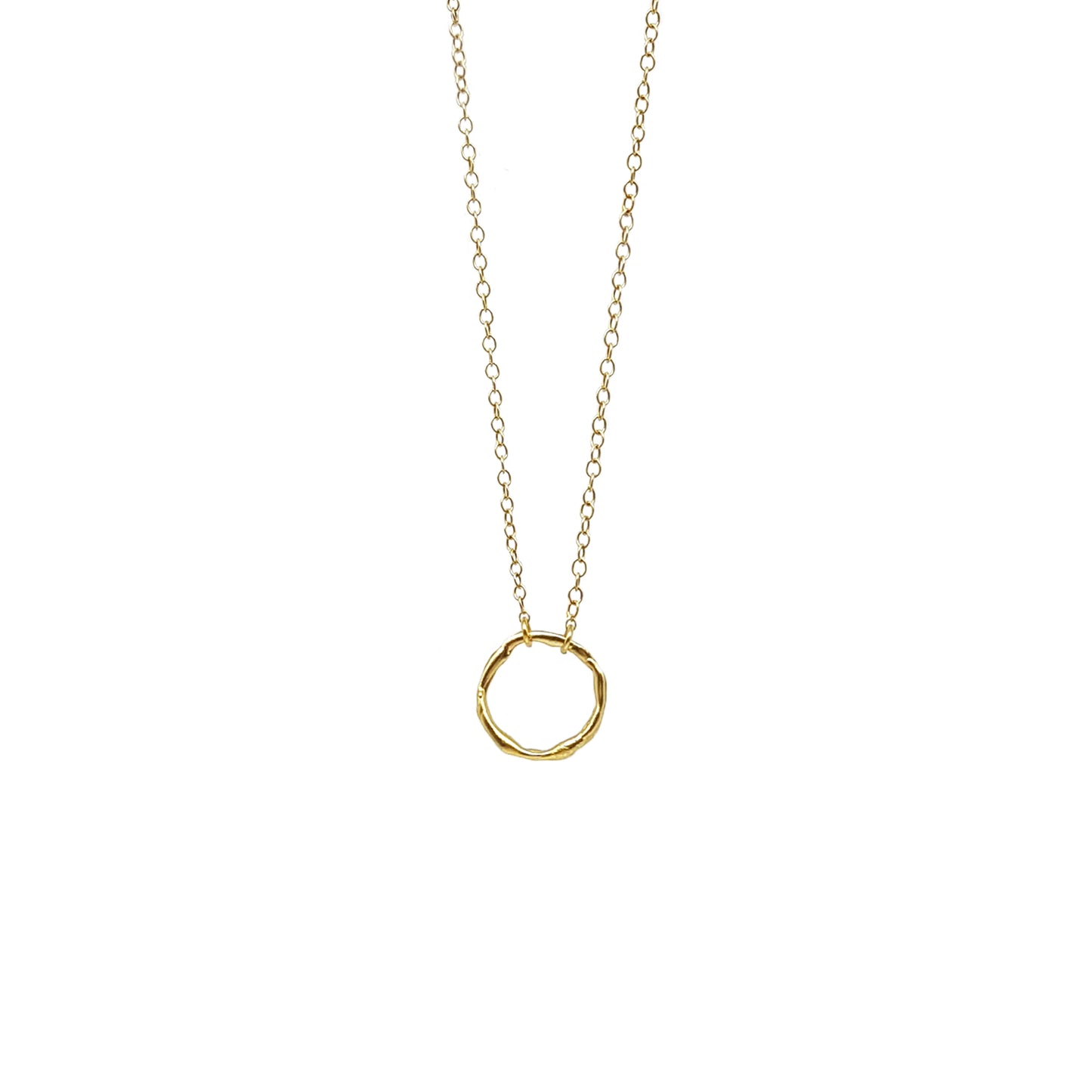 Collar Círculo de plata chapada en oro de 18k