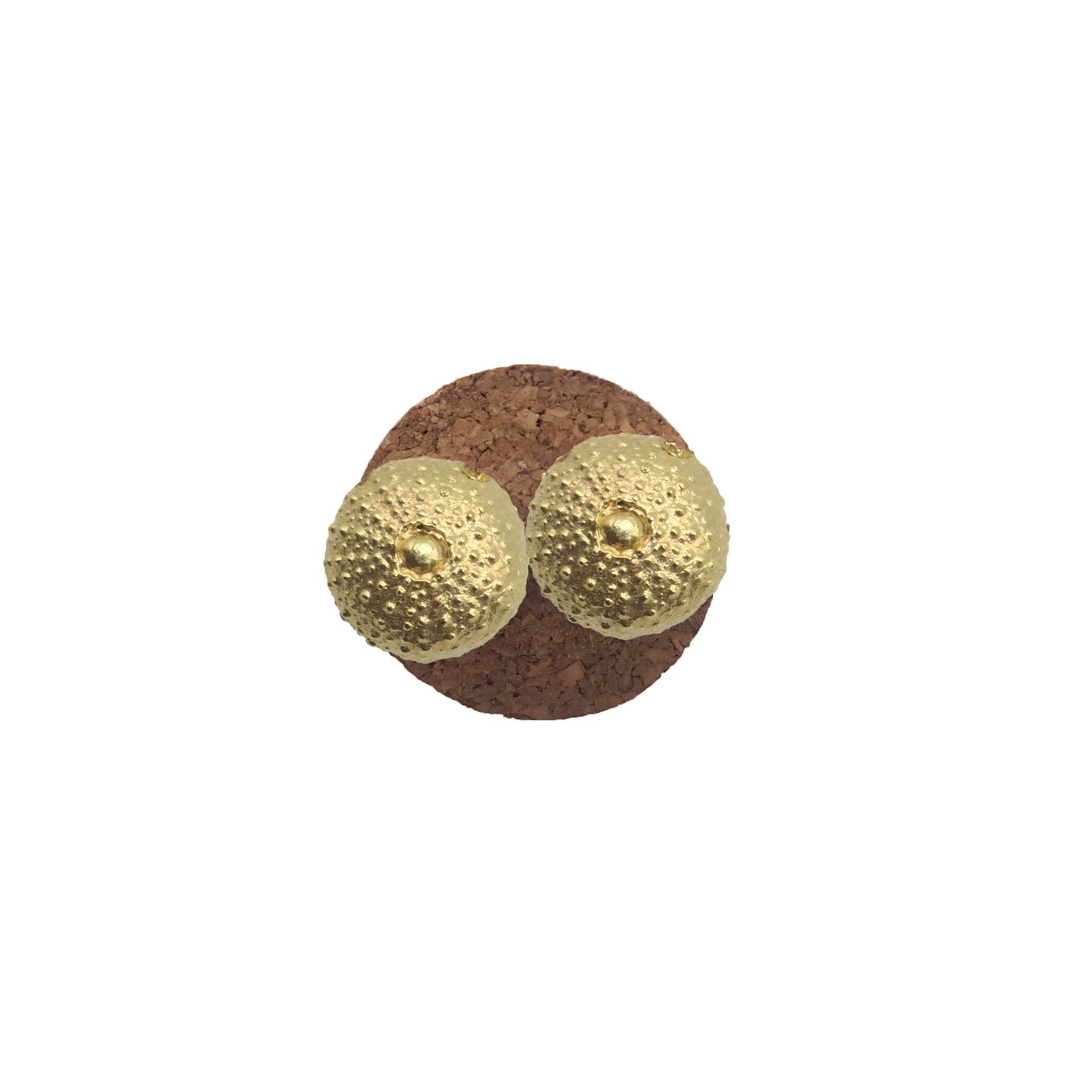 Pendientes Erizos de Mar de plata chapada en oro 18K