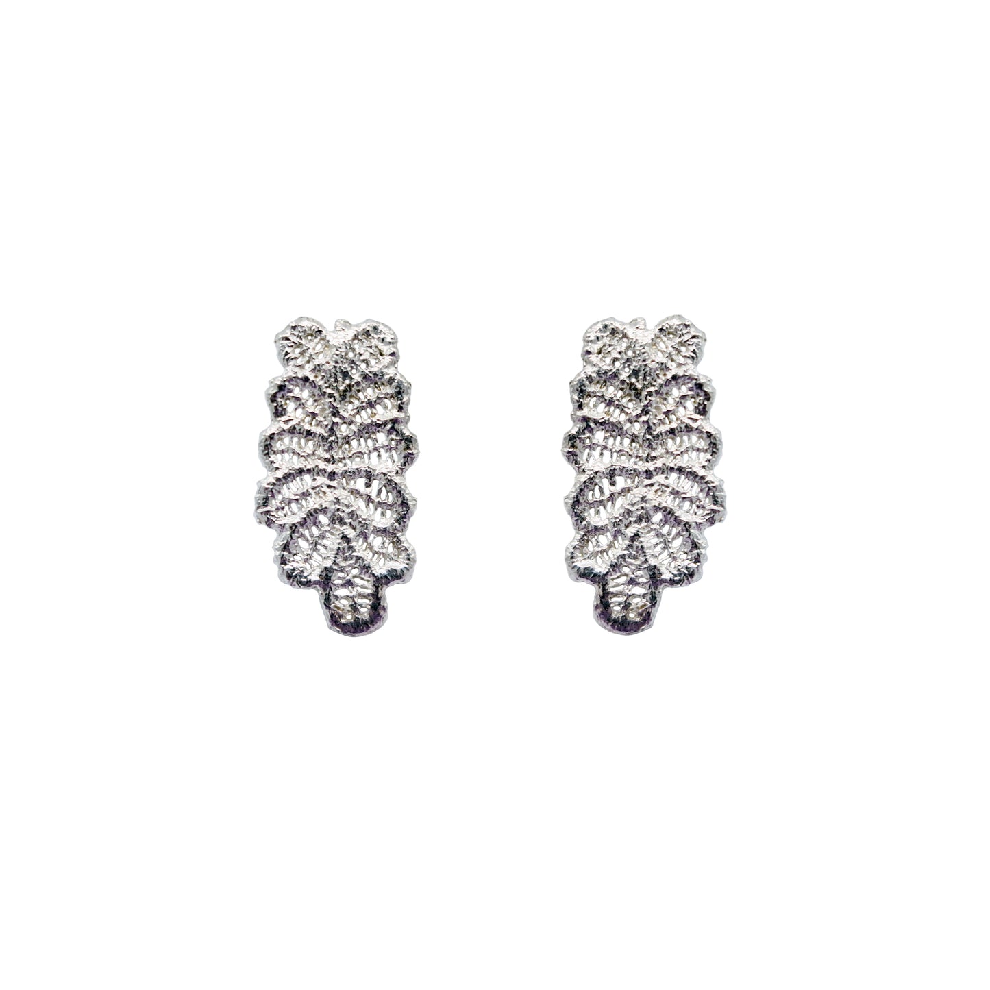 Pendientes Bordado Hojas de plata