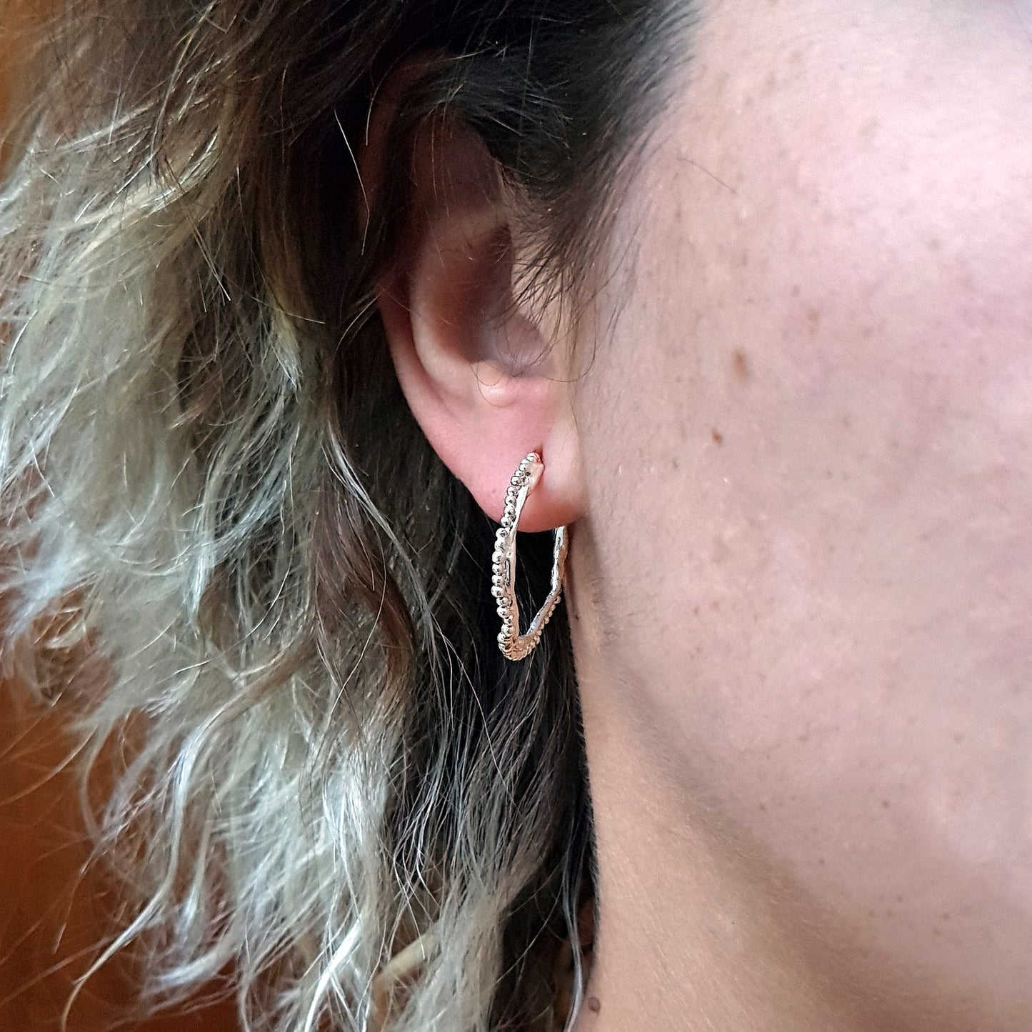 Aros Burbujas ordenadas de plata