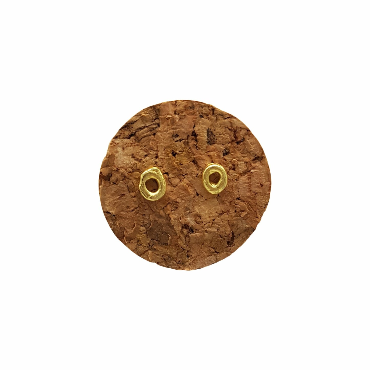 Pendientes Círculo de plata chapada en oro de 18k