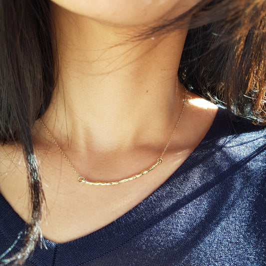 Collar Pals horizontal plata chapada en oro de 18k