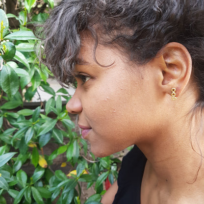 Pendientes Cambodja de plata chapada en oro de 18k