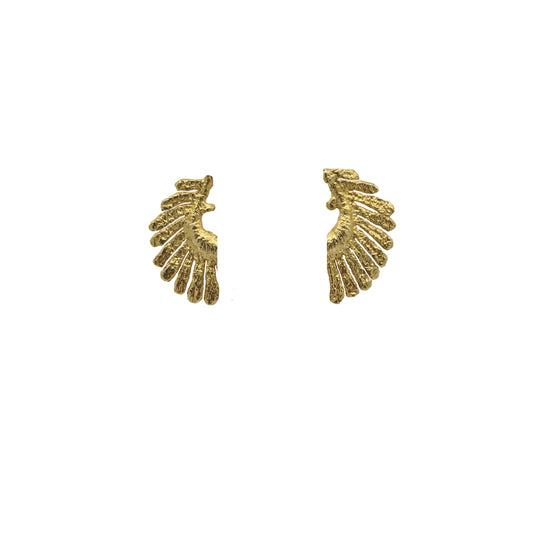 Pendientes Bordado Alas de plata chapada en oro de 18k
