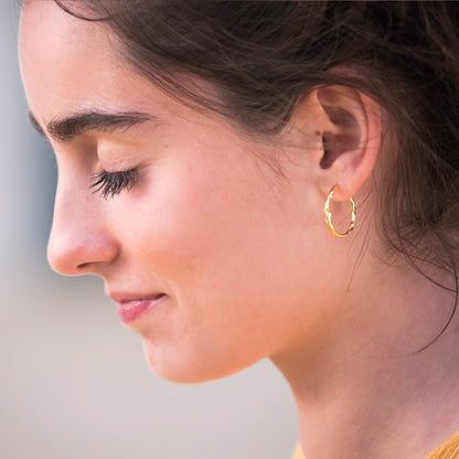 Aros de plata chapada en oro de 18k