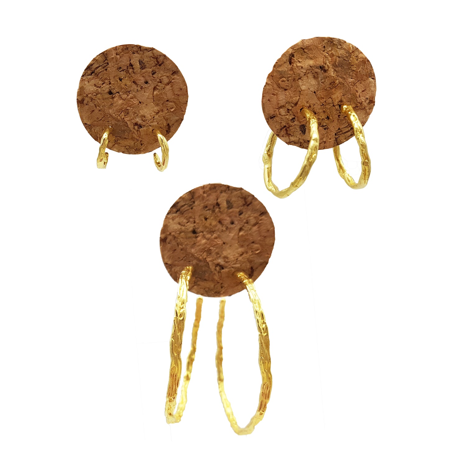 Aros de plata chapada en oro de 18k