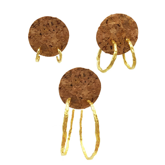 Aros de plata chapada en oro de 18k