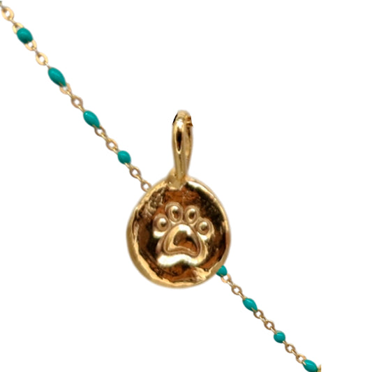 Collar Sello de plata chapada en oro