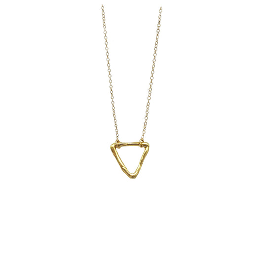 Collar Triángulo de plata chapada en oro