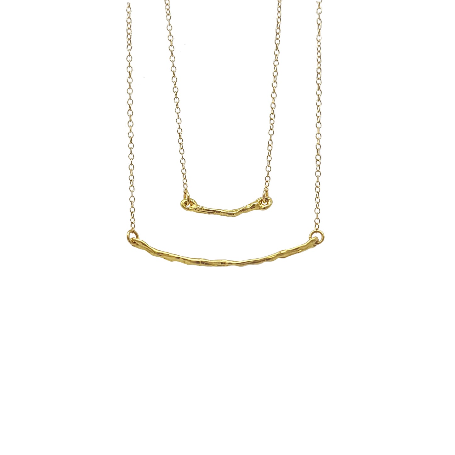 Collar Pals horizontal plata chapada en oro de 18k