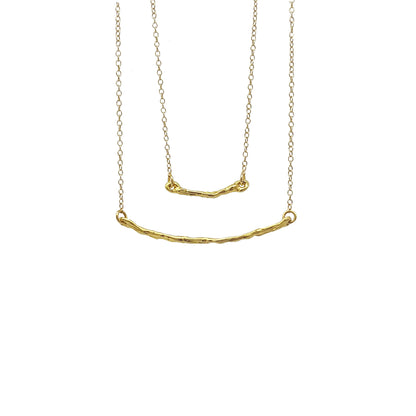 Collar Pals horizontal plata chapada en oro de 18k