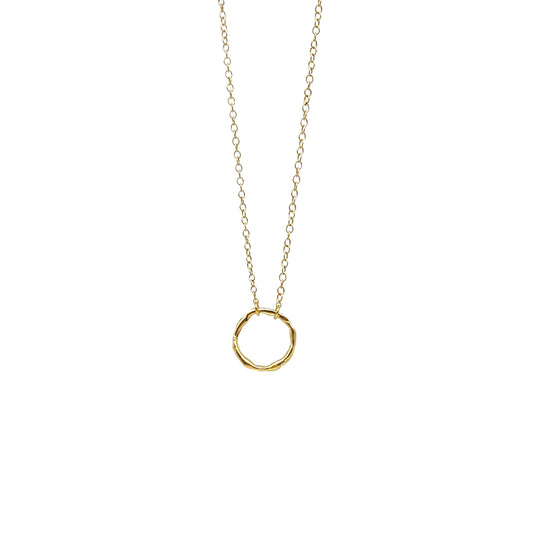 Collar Círculo de plata chapada en oro de 18k