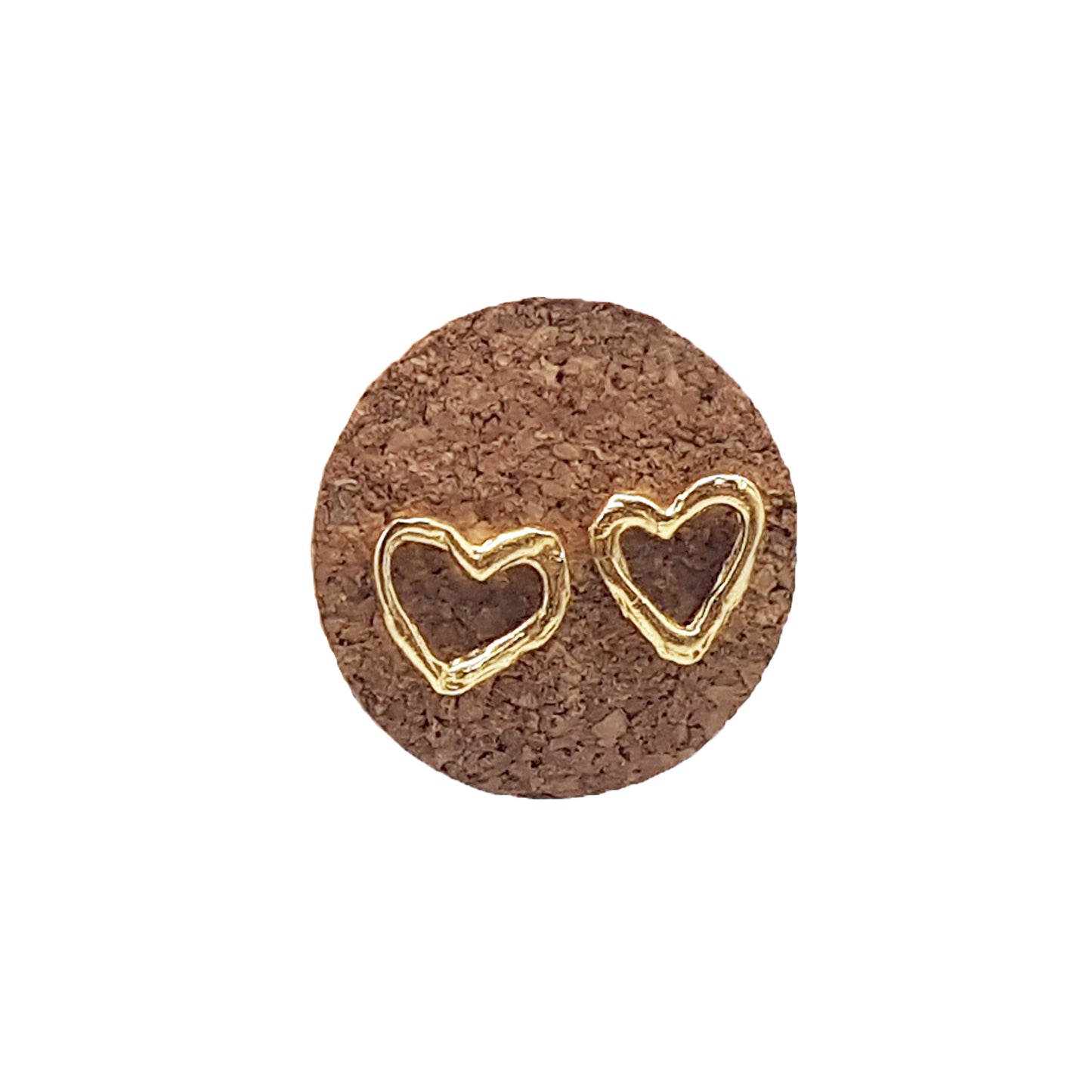 Pendientes Corazones de plata chapada en oro de 18k