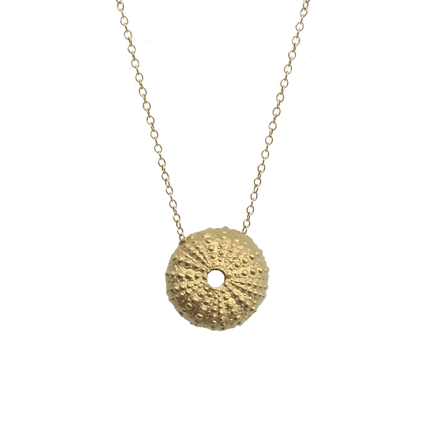Collares Erizos de Mar de plata bañada en oro de 18k