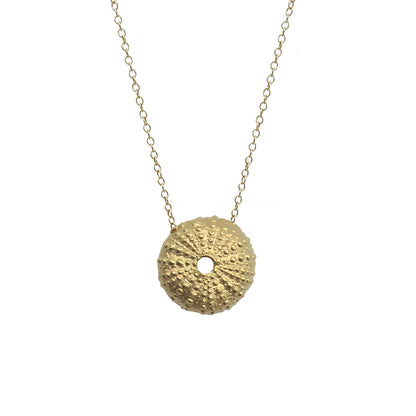 Collares Erizos de Mar de plata bañada en oro de 18k