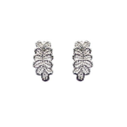 Pendientes Bordado Hojas de plata