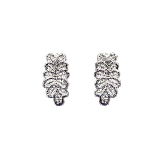 Pendientes Bordado Hojas de plata