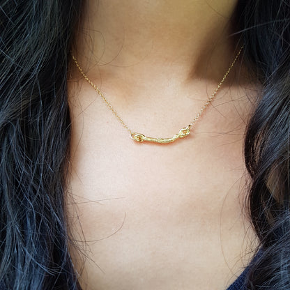 Collar Pals horizontal plata chapada en oro de 18k