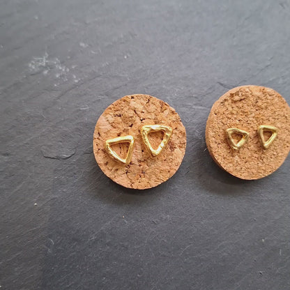 Pendientes Triángulo de plata chapada en oro