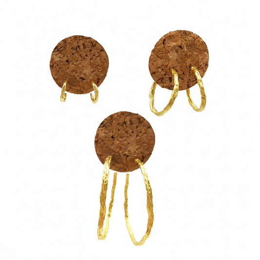 Aros de plata chapada en oro de 18k