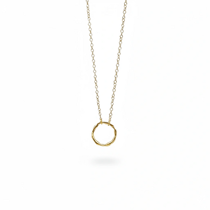Collar Círculo de plata chapada en oro de 18k
