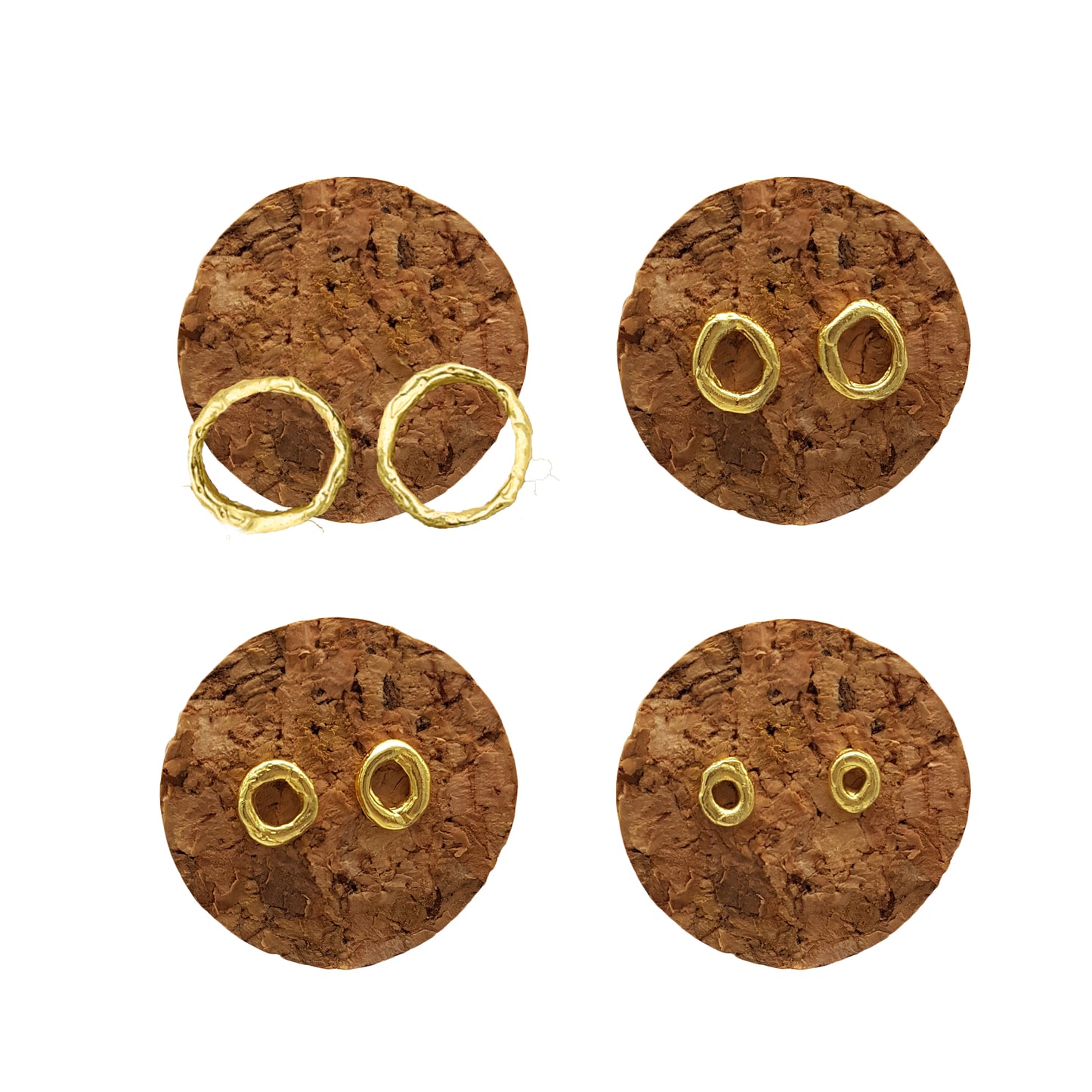 Pendientes Círculo de plata chapada en oro de 18k