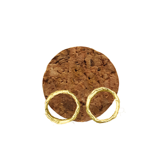 Pendientes Círculo de plata chapada en oro de 18k